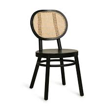 Rattanstühle machen sich nicht nur im esszimmer gut: Rattan Stuhl Retro Webbing Schwarz 46 Cm Sitzhohe
