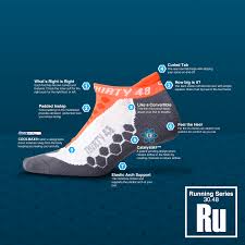 Thirty48 Running Socks Pair Unisex Coolmax Fabric Keeps Feet Cool Dry