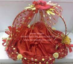 Pin By Asha Latha On Gift Baskets Indian Wedding Decorations Wedding Gift Wrapping Basket Decoration