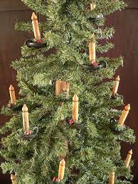 Primitive Wood Chamber Candle Clip On Ornament Primitive Christmas Decorating Primitive Christmas Ornaments Primitive Country Christmas