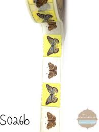Washi Tape Amarillo Mariposas Washi Cinta Decorativa Papeleria