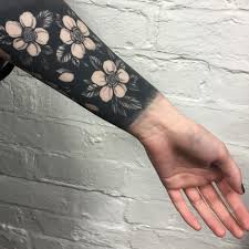 Negative Space Black Flowers Tattoo Black Flowers Tattoo Black Tattoos Flower Tattoos