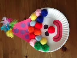 Clown Aus Pappteller Und Pompoms Gestalten Basteln Mit Kleinkindern Fasching Basteln Mit Kindern Fasching Basteln