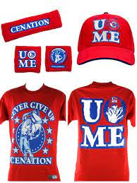John Cena Red Cenation Wwe Costume T Shirt Baseball Hat Headband Wristbands Kids Wwe Costumes Wwe T Shirts T Shirt Costumes