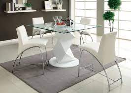 In the earlier days, you could only find dining tables in a rectangular shape that were crafted from wood. Square Glass Top Counter Height Dining Table Esszimmer Ideen Esszimmer Zimmer
