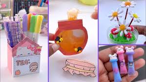 ‪14 DIY Miniature Crafts Idea / Easy Craft Ideas / school hacks / mini craft  / how to make / craft - YouTube‬‏