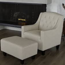 Amazon Com Empierre Beige Linen Club Chair Footstool Set Accent Chair Chair And Ottoman Set Chair And Ottoman Club Chairs