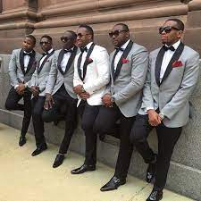Let's face it, black is a power color. One Button Slim Fit Groom Tuxedo Light Grey Jacket With Black Pants Mens Tuxedos Black Lapel Best Men Suits Custom Made Groomsme Men Suit Custom Made Suit Custombest Tuxedos Aliexpress