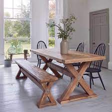 Reclaimed Timber Country Trestle Dining Table Country Kitchen Tables Country Dining Tables Country Dining Room Table