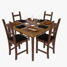 Combine table tops and bases with stools or chairs to meet your needs. Restaurant Dining Table Set Model Turbosquid 1412255