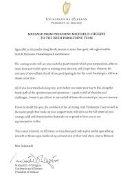 Click here for free cover letters and cv templates and samples. President Of Ireland On Twitter The Rio2016 Paralympics Begin Today Here S The President S Message To Team Ireland Https T Co Ah6e5d9upl