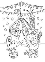 Felicity French Circus Colouring Card Thema Circus Thema Kleurplaten