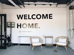 Welcome Home Wall Design Inspiration From Themovechurch Prochurchmedia Church Lobby Design Church Walls Church Design