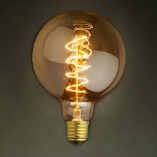 Round Edison Vintage Light Bulb With Zigzag Filament Vintage Light Bulbs Edison Light Bulbs Vintage Edison Bulbs