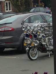 Mods On Scooters In Aldbury Hertfordshire Motorcycle Scooter Moped