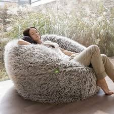 Flokati Fs600 Pouf Geant Xxl Mousse Memoire Vetsak Bean Bag Pouf Geant Pouf Poire