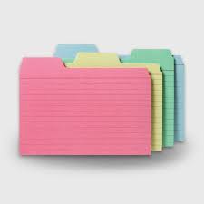 Lined index cards with ring. Tabbed Index Cards 48 Pack Ruled Assorted 4x6 Find It Ft07218