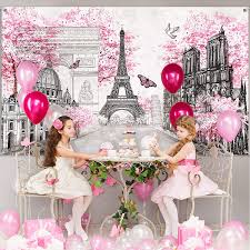 Create a ceiling that sparkles with star themed decorations and balloons, and use star props as the perfect way to invite your guests into a magical world for the. Buy Paris Tapestry Backdrop Paris Wall Art Eiffel Tower Photo Banner Background European City Landscape Pink Wall Hanging Decor For Living Room Girl Bedroom Paris Themed Party Decoration 72 8 X 43 3 Inch