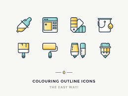 This tool is called live paint bucket tool. Easy Way To Colour Outline Icons Icon Utopia