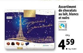 Offre Assortiment De Chocolats Au Lait Blanc Et Noirs Favorina Chez Lidl