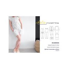 Combishort fille en coton bicolore : Patron Combi Short Combi Pantalon Ou Robe Marieke By Ikatee Pour Fille
