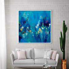 Blue and yellow abstract art. Giclee Print Abstract Seascape Large Art Print Dark Blue Yellow Canvas Art Large Abstract Art By Af Duealberi Abstract Paintings Large Wall Art Prints For Home And Office Decor