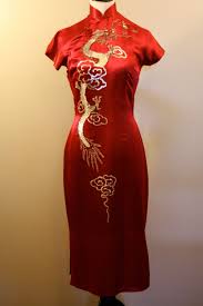 1960 Red Silk Chinese Dress Cheongsam Dress Dragon Dress Chinese Dress Dresses Chinese Dress Cheongsam