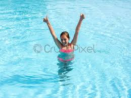 In that movie, the cast is in the ocean around their boat, but no ladder or way to get back onboard. Young Teen Girl Swims And Have Fun In The Outdoor Stock Photo Crushpixel