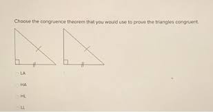 You need at least one pair of congruent corresponding sides to prove two triangles. Choose The Congruence Theorem That You Would Use To Chegg Com