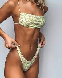 Princesspolly Com On Instagram Sizzlin New Swim Our Motel Reema Bikini Top Croc Green X Motel Farida Bikini Bottom Bikinis Tube Bikini Bikini Outfits