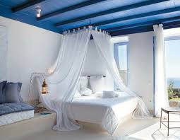 Greek Decor Style In White And Blue At Mykonos Blue Resort Hotel Style Bedroom Romantic Bedroom Design Greek Bedroom