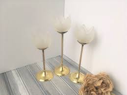 Brass And Glass Tulip Candle Holders Lot Of Candle Holders Brass Candle Holder Vintage Candle Wedding Decor Glass Candle Holder Brass Candle Holders Vintage Candle Holders Brass Candle Holders