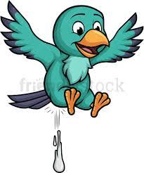 Bird Pooping Cartoon Vector Clipart - FriendlyStock