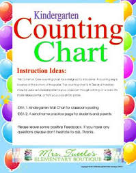 common core counting chart for kindergarten