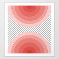 Circle when you think of a circle, you don't often think of edges (since theoretically a circle has no edges) but in pixel art edges are everything when trying to convince the viewer that it is indeed a perfect circle. Modern Pink Half Circles On Pixel Grid Art Print By Stripes Society6