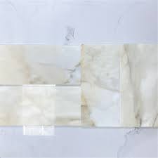 3 x 6 inch tile, 8 tiles cover 1 sq.ft. Calacatta Gold Marble 6x12 Subway Tile Polished