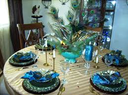 Peacock Tablesetting Peacock Tablesetting Dishes Entertaining Table Settings Peacock Decor Beautiful Home Designs