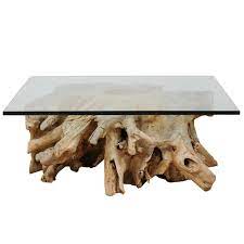 Shop coffee tables at tree. Custom Glass Top Coffee Table On 19th C European Natural Wood Tree Stump Base For Sale At 1stdibs
