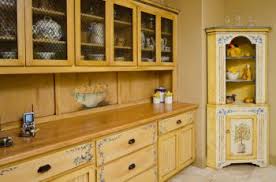 kitchen with mismatched cabinets