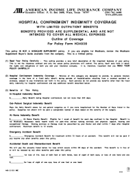 American income life was founded in 1951 by harold goodman and his nephew with $25,000 of borrowed capital. Fillable Online American Income Life Insurance Company Hospital Fax Email Print Pdffiller