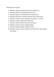 All horse worldmacam macam lemparan pada permainan bola basket. Gerak Lokomotor Worksheet