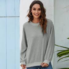 Camisola De Cor Pura Em Torno Do Pesco O Casual Solto De Mangas Compridas Camisola Moda Mulheres Em Promocao Ofertas Na Americanas