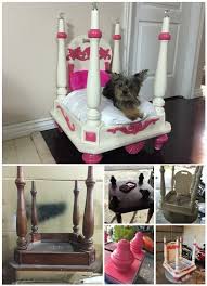 How To Turn Old End Table Into Pet Bed Dog Bed Pet Furniture Dog Furniture