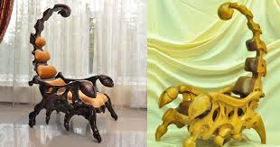 this incredible scorpion chair might be the ultimate evil villain chair wooden chair art chair unique furniture