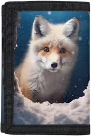 GLUDEAR Kid Boy Girl Wallet Trifold Youth Wallet Coin Pocket Card Holders  Outdoor Novelty Fox Wallet Money Organizer, Japan Sakura Fox, One Size