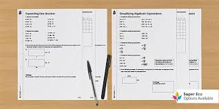 year 7 year 10 maths algebra skills worksheets