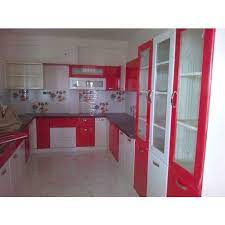 Vintage kitchen decor retro home decor vintage decor vintage furniture vintage modern furniture ideas plywood furniture kitsch red and white kitchen. Plywood U Shape Red And White Stainless Steel Modular Kitchen Cabinets Rs 90000 Unit Id 22178676591