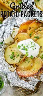 Make These Potato Packets On The Grill In The Oven Or Over A Campfire With Potatoes Onions And But Foil Potatoes On Grill Full Meal Recipes Grilled Potatoes