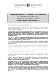 Lehendakariaren hitzaldia