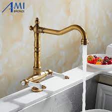 Antique brass kitchen faucet feature spouts, handles, lift rod, cartridge aerator, mixing chamber, and water inlet that sufficiently help in the go to alibaba.com for reliable and competitive. 360 Swivel Kitchen Faucet Antique Brass Chrome Polish Double Handle Bathroom Basin Sink Mixer Tap Faucets Kitchen Faucets Aliexpress